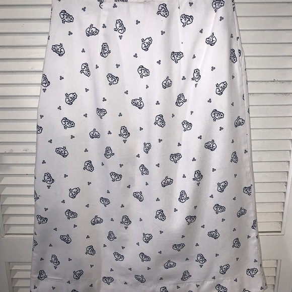 Vintage 1960s Frog Skirt White and Blue size 10 - Picture 7 of 7